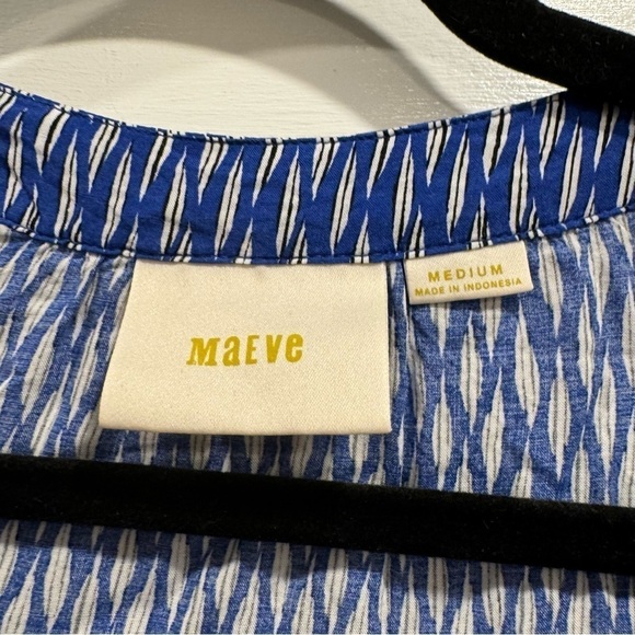 Anthropologie Maeve Lila Tiered Long Sleeve Blouse Blue Medium boho Fall - Picture 5 of 11